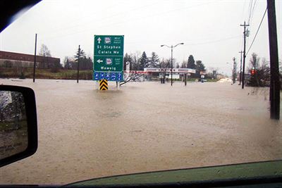 Flooded road, St. Stephen
