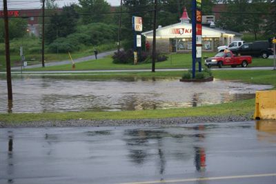 Flooding near KFC, St. Stephen.