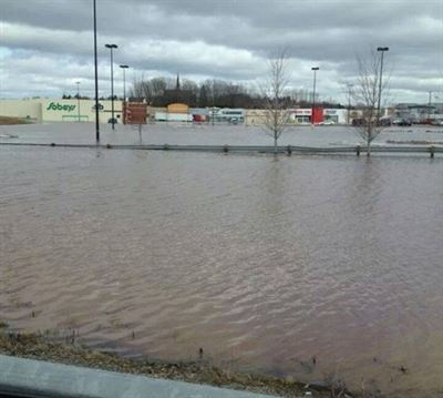 Businesses on flood waters at Sussex