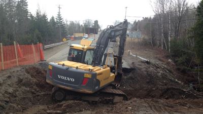 Sinkhole on Route 114 near Hillsborough.