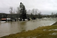 The Salmon River overflowed its bank