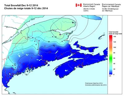 Total Snowfall amounts