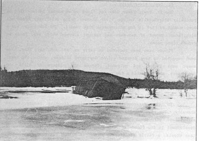 Bridge surrounded by ice