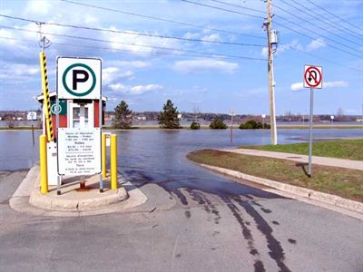 Parking lot flooded