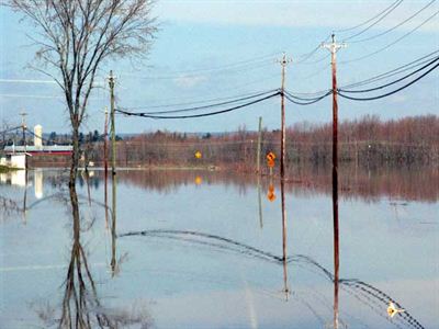 Farm land flooded