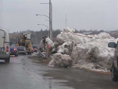 Ice build up near road