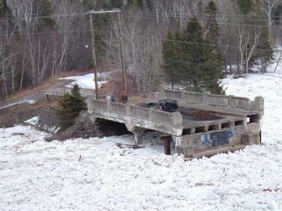 Ice jam at bridge