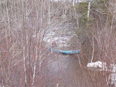 Canoe and ice jam