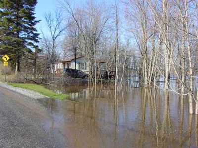 Street and house flooded