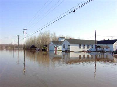 Buildings flooded