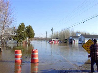 Street and house flooded