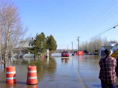 Street and house flooded