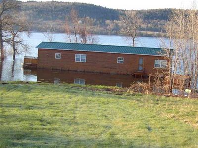 Red cabin flooded