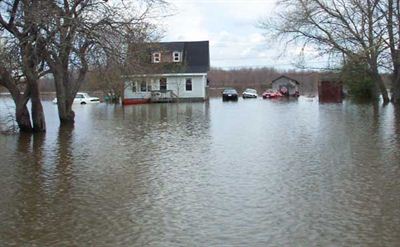 White house flooded with 4 cars inundated