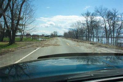 Debris on road