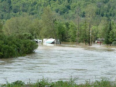 Camper trailer flooded