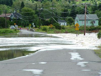 Road damage and flooding