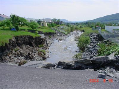 High bank erosion