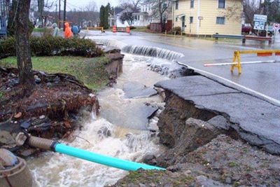 Damaged road, St. Stephen