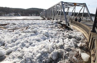 The view of Perth Andover Bridge from West River