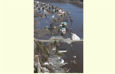 Building in Perth Andover surrounded by water