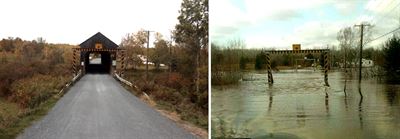 The Cherryvale covered bridge was swept away