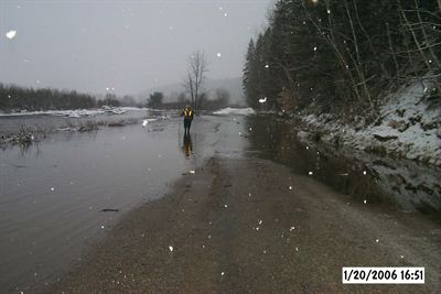 Embâcle sur la rivière Miramichi Sud-Ouest, 20 janvier 2006