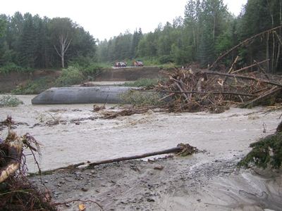 Chemins endommagés par l’inondation, 7 août 2008, Nouveau-Brunswick