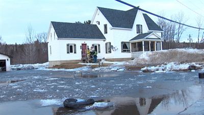 Inondation causée par un embâcle à Stanley