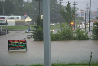 Station-service Irving inondée à St. Stephen